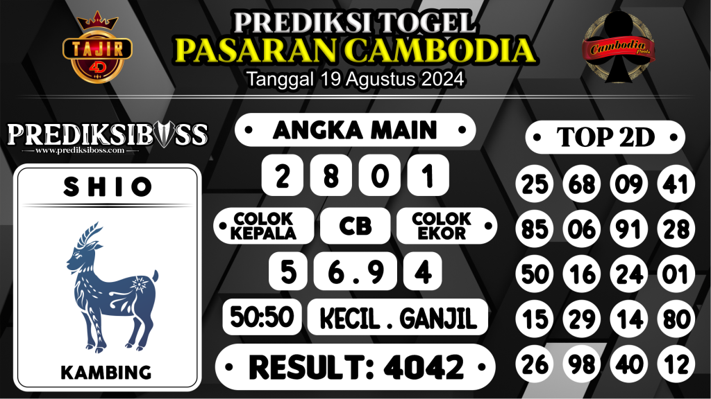 https://prediksibossjoss.com/prediksi-boss-togel-cambodia-senin-19-agustus-2024/